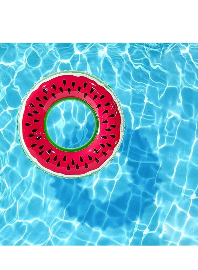 2 Pack Swim Ring, 70cm Diameter Inflatable Float Pool Swim Ring, Fruit Swim Tube Rings Colorful Pool Floaties Toys for Beach Pool Party for Kids and Adults (2Pack, 70cm, Watermelon Red) - Image 5