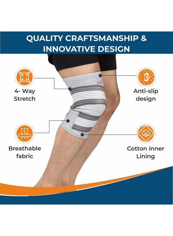 AccuSure Orthopedic Pain Relief Bamboo Yarn Knee Support Binder Cap single For Sports, Pain Relief, Compression Support, Exercise, Gym, Running, Cycling, Knee Cap Brace Knee Support For Men And Women - Image 3