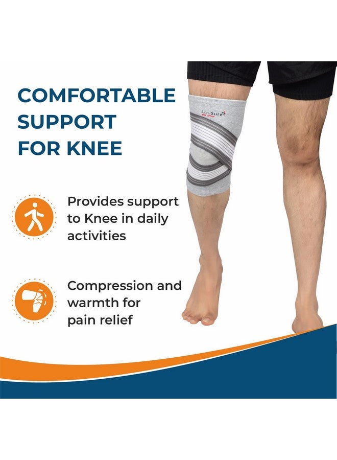 AccuSure Orthopedic Pain Relief Bamboo Yarn Knee Support Binder Cap single For Sports, Pain Relief, Compression Support, Exercise, Gym, Running, Cycling, Knee Cap Brace Knee Support For Men And Women - Image 2