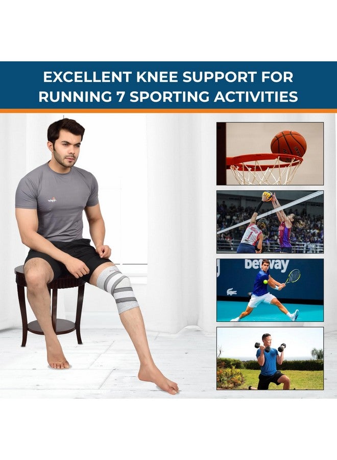 AccuSure Orthopedic Pain Relief Bamboo Yarn Knee Support Binder Cap single For Sports, Pain Relief, Compression Support, Exercise, Gym, Running, Cycling, Knee Cap Brace Knee Support For Men And Women - Image 5