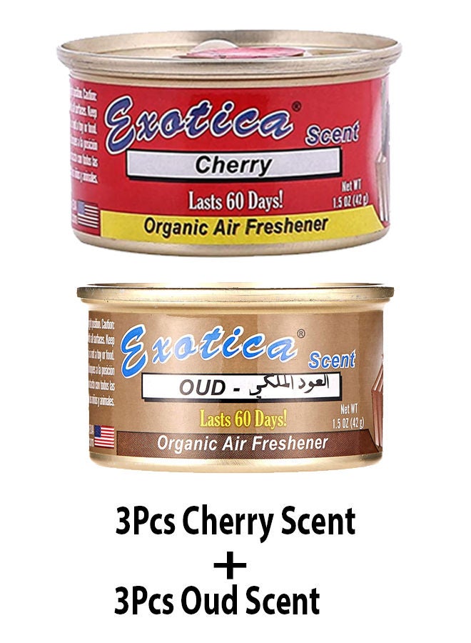 EXOTICA باقة قيمة من معطر الهواء العضوي EXOTICA 6 قطع، رائحة العود-3 ورائحة الكرز-3 - Image 2