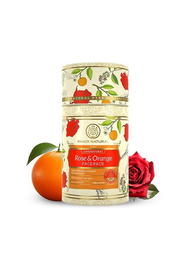 Khadi Natural Ayurvedic Rose & Orange Face Pack | Face Pack For Glowing Skin | Natural Face Pack For Exfoliating Skin | Free From Harsh Chemicals | Suitable For All Skin Types | 100 G  - Image 5