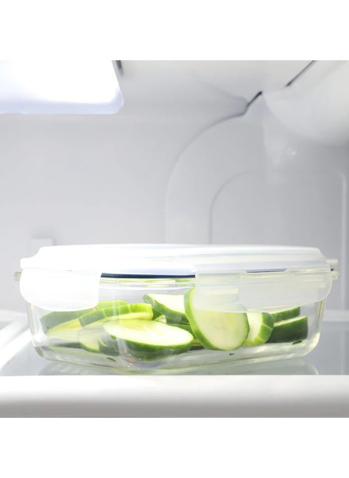Piccasio - Piccasio™ 1000 ML Glass Meal Prep Container Reusable, Airtight Food Storage Tray with Snap Locking Lid  Microwavable, Freezer, Oven & Dishwasher Safe Use for Storage Food Container Bento Lunch Box - Image 1