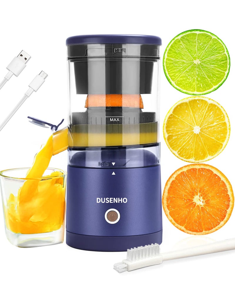 DUSENHO عصارات الحمضيات القابلة لإعادة الشحن عصارة محمولة مع USB وفرشاة تنظيف للبرتقال والليمون والجريب فروت