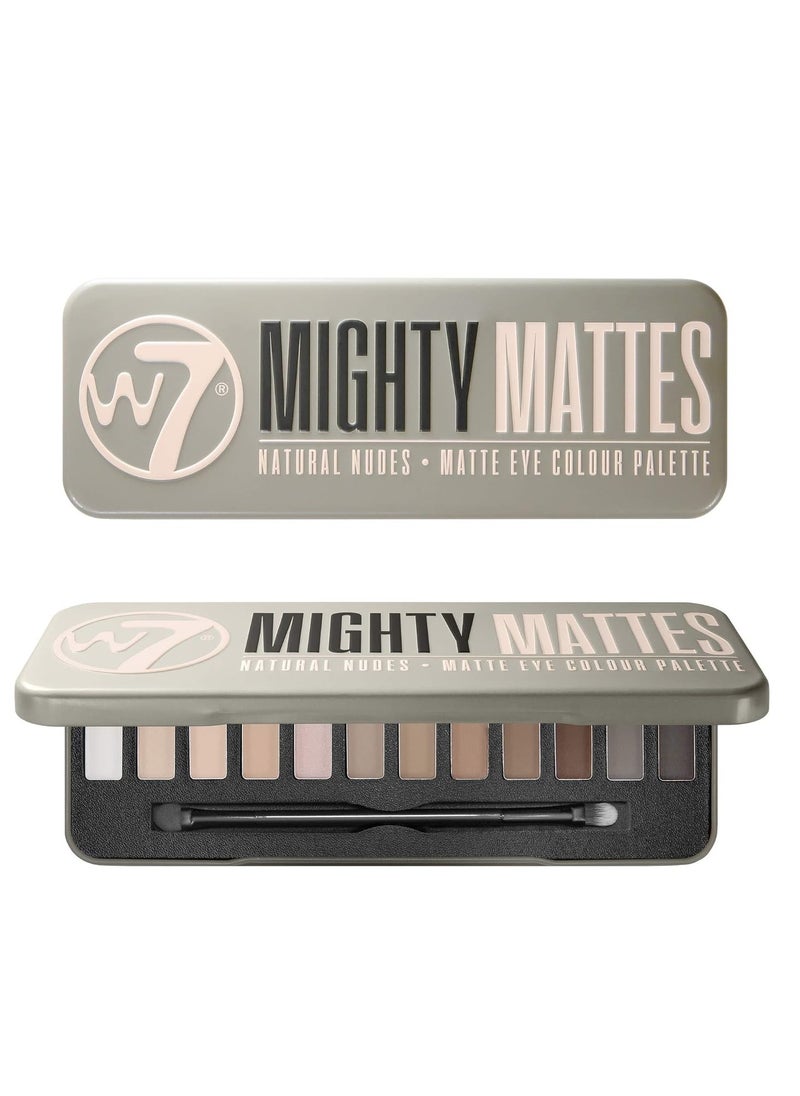 W7 W7 Mighty Mattes Eyeshadow - 12 Matte Nude Colours – Flawless & Natural Long-Lasting Makeup Palette  - Image 4