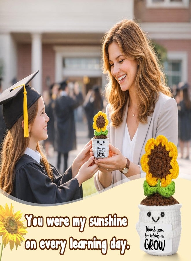 MBL Teacher Appreciation Gifts for Women - Thank You Sunflower Crochet Flower Teacher’s Day Retirement Inspirational Graduation Gift for Teachers Boss Lady Assistant Principal Coworker Supervisor - Image 5