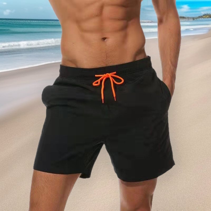 Men'S Swimming Trunks Quick-Drying Quarter Shorts Anti-Embarrassment Lined Fashionable Casual Beach Pants Trendy Brand - Image 2