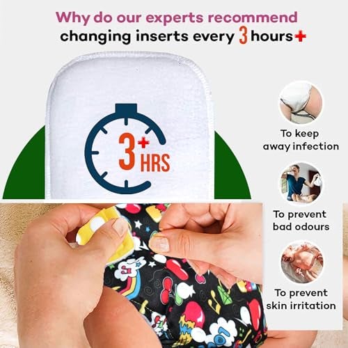 VParents Ice Cream Print Reusable and Adjustable Cloth Diapers With ulta absorbent Insert with 5 layers- washable (Multi Colour) - Image 2