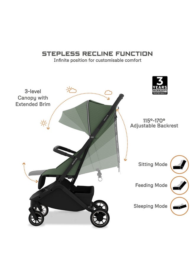 neobreez NEOLITE Ultra-Compact Lightweight Cabin-Approved Travel Baby Toddler Stroller|Quick Compact One-Hand Fold Pushchair, UPF 50+ Canopy, Gift Bag, Phone Holder, Toy Strap|0-4yrs, 22kg, 3yrs Warranty  - Image 3