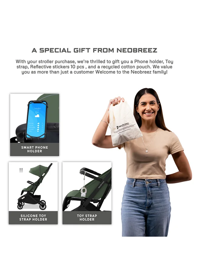 neobreez NEOLITE Ultra-Lightweight Cabin Size Approved Travel Compact Foldable Kids Baby Toddler Stroller, One-Hand Fold Baby Trolley, Adjustable Seat, UPF 50+Canopy, 0-4yrs,  22kg, 3yrs Warranty