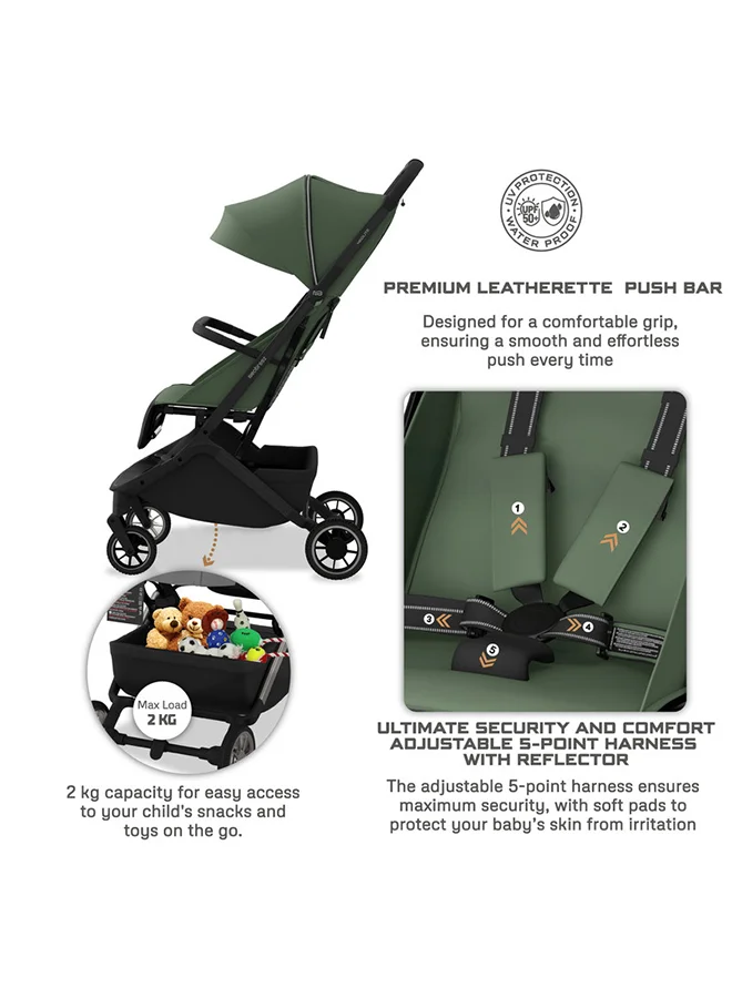 neobreez NEOLITE Ultra-Lightweight Cabin Size Approved Travel Compact Foldable Kids Baby Toddler Stroller, One-Hand Fold Baby Trolley, Adjustable Seat, UPF 50+Canopy, 0-4yrs,  22kg, 3yrs Warranty