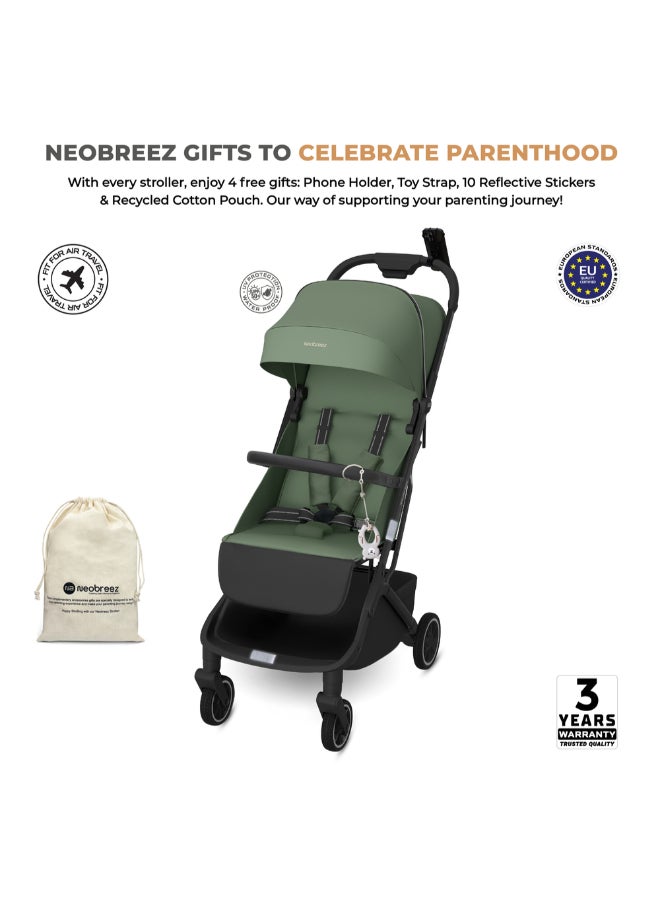 neobreez NEOLITE Ultra-Lightweight Cabin Size Approved Travel Compact Foldable Kids Baby Toddler Stroller, One-Hand Fold Baby Trolley, Adjustable Seat, UPF 50+Canopy, 0-4yrs,  22kg, 3yrs Warranty - Image 2