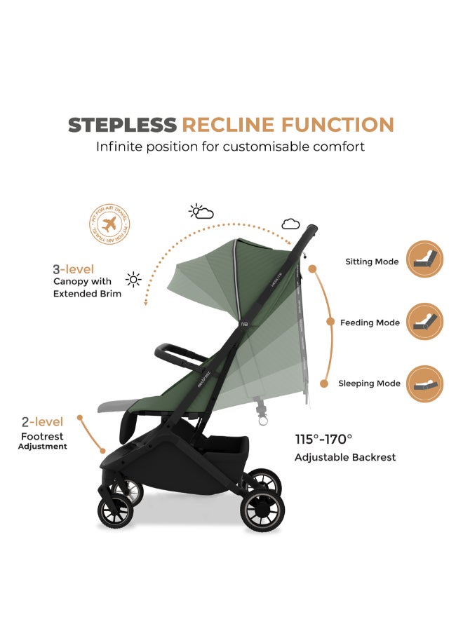 neobreez NEOLITE Ultra-Lightweight Cabin Size Approved Travel Compact Foldable Kids Baby Toddler Stroller, One-Hand Fold Baby Trolley, Adjustable Seat, UPF 50+Canopy, 0-4yrs,  22kg, 3yrs Warranty - Image 3