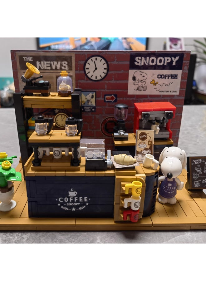 【Generation】 Genuine Snoopy Series Small Particle Building Blocks Children's Building Blocks Assembled Gifts For Girls On June 1-Color:S005 Snoopy Cafe Blocks Scene - Image 5