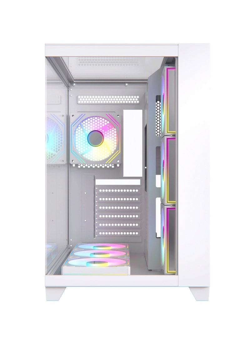 Horizon Acegeek White ATX Computer Case, Up to 360mm Radiator & 7* Fan Support, Dual Side Full Tempered Glass, 0.6mm SPCC Material, USB 3.0, USB 2.0, Type-C, HD Audio | AG-HORIZON-WH  - Image 5