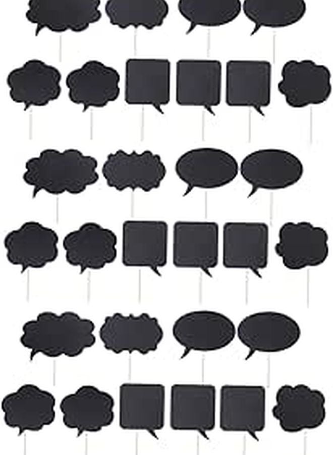 DIY Chalkboard Photo Props For Wedding Selfie Signs Party Decorations 30PCS Black - Image 1