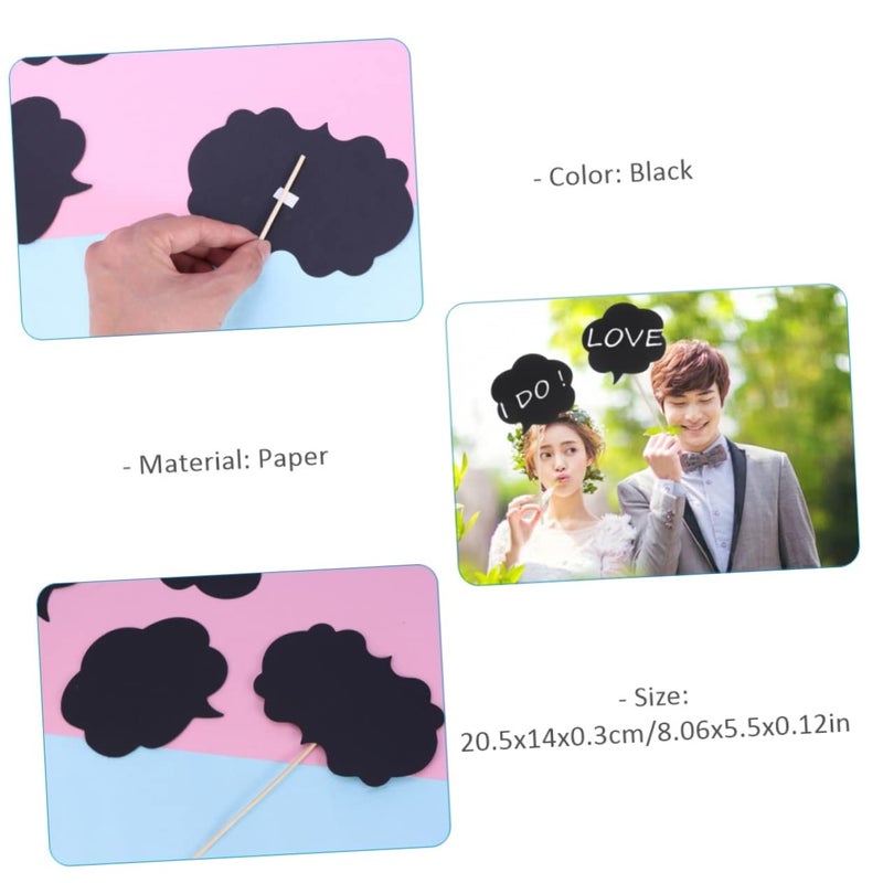 DIY Chalkboard Photo Props For Wedding Selfie Signs Party Decorations 30PCS Black - Image 4