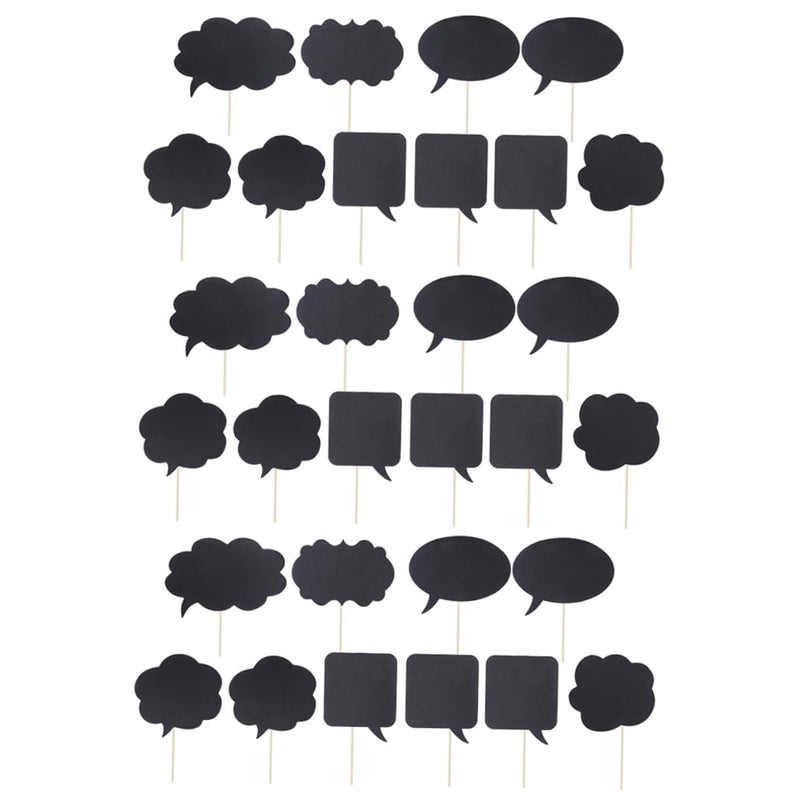 DIY Chalkboard Photo Props For Wedding Selfie Signs Party Decorations 30PCS Black - Image 2