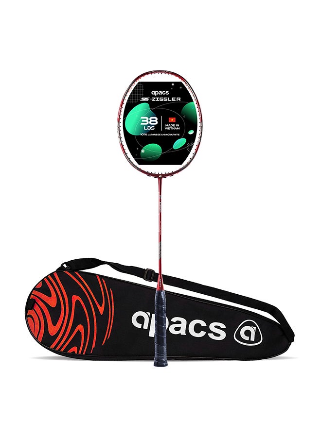 Apacs Z-Ziggler Unstrung Badminton Racket – Ultra-Durable Japanese Graphite, Extra Slim Shaft (6.4mm), Lightweight (85-87g), 38 LBS High Tension, Power Head Design, G2 Grip  - Image 1
