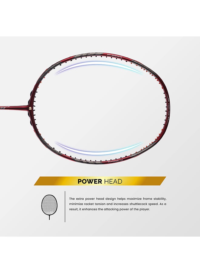 Apacs Z-Ziggler Unstrung Badminton Racket – Ultra-Durable Japanese Graphite, Extra Slim Shaft (6.4mm), Lightweight (85-87g), 38 LBS High Tension, Power Head Design, G2 Grip  - Image 4