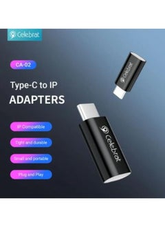 Celebrat CA-02 Aluminum Alloy OTG Adapter Support Type-C To Lightning interface Data Transfer With Mini Design And Charging Function For Multi Devies - Black