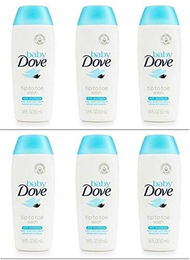 Baby Dove - Baby Dove Tip To Toe Wash Rich Moisture 1.8 oz travel size (6 Pack) - Image 1