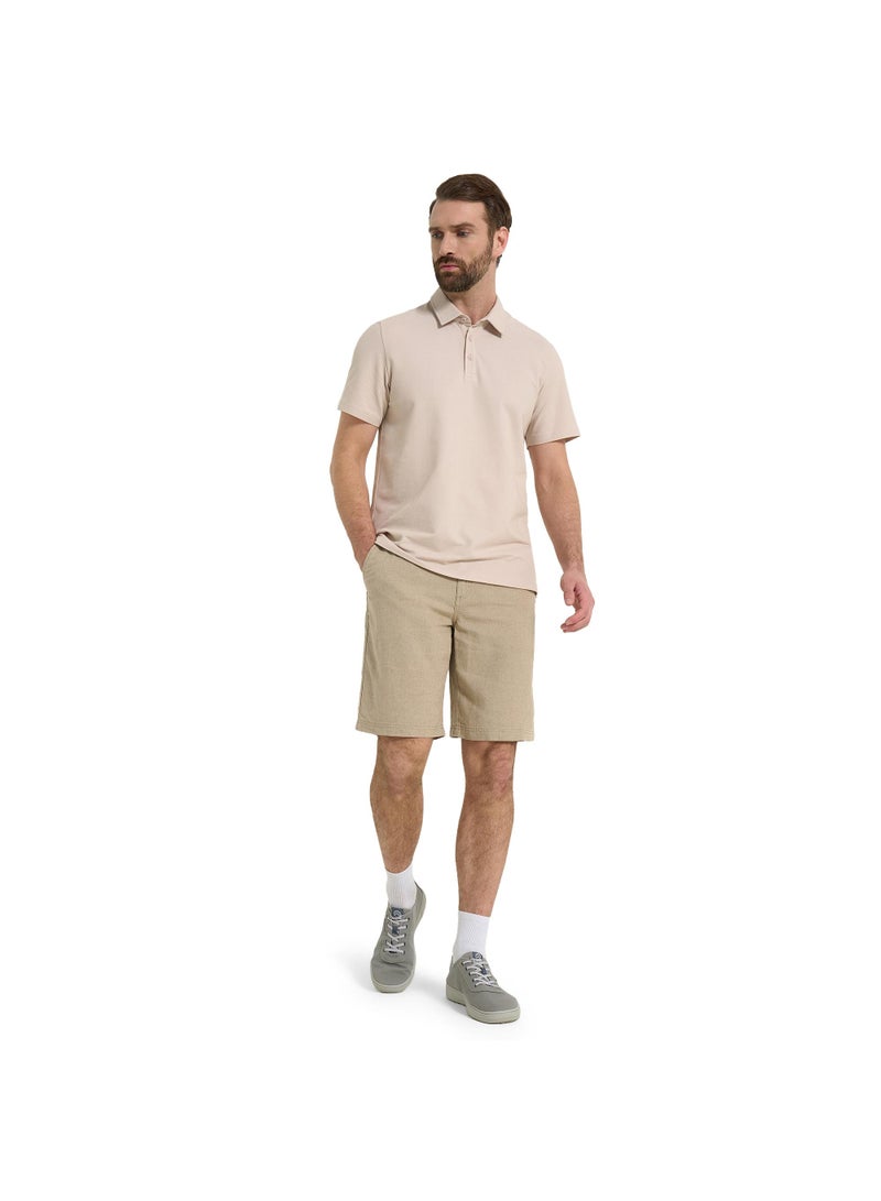 Outventure Men's Coffee Shorts, Outventure, Linen-Viscose Blend, Breathable, Straight Cut, Elastic Waistband, Practical Pockets for Summer Adventures - Image 1