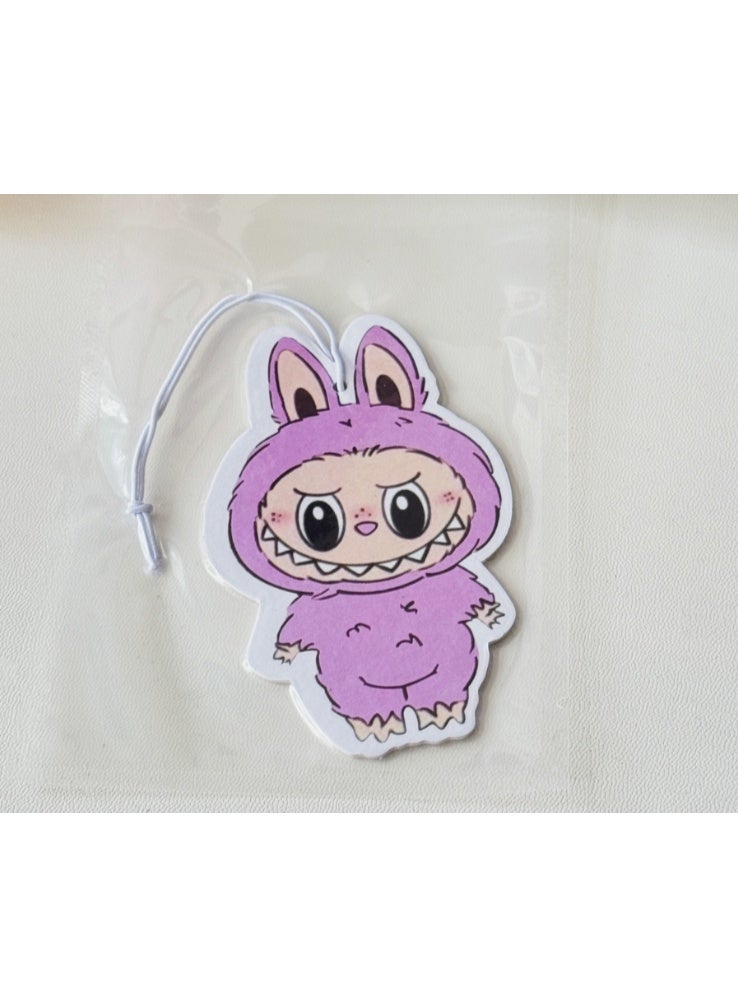 LABUBU 6 pieces of cartoon rab incense sheet car pendant - Image 5