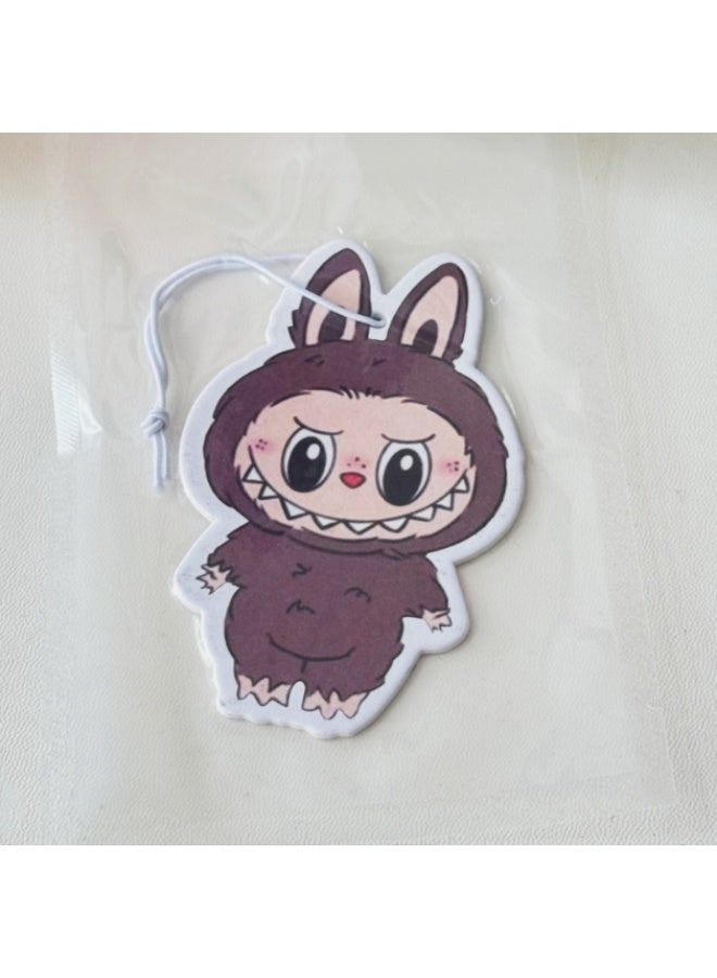 LABUBU 6 pieces of cartoon rab incense sheet car pendant - Image 4