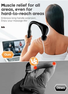 EzzySo Massage Gun with Extended Handle Revolutionary U-Shaped Back Massager For Pain Relief Deep Tissue Body Massage Hammer For Neck Shoulder Leg Reach Every Muscle with Ease  - Image 4