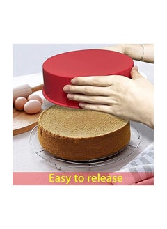 erorex 8 inch Round Cake Pans - Set of 2 Silicone Molds for Baking, Nonstick & Quick Release Baking Pans for Layer Cake, Cheese Cake and Choc  - Image 4