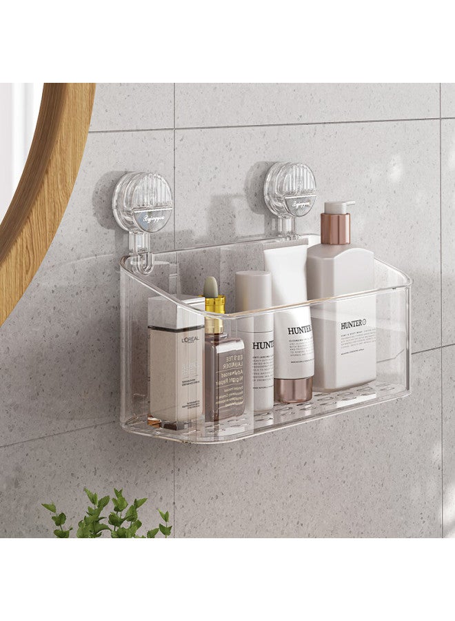 Jiadu Suction Cup Storage Rack, No Drilling Required, Wall-mounted, For Bathroom, Shower, Restroom, Washbasin, Storage Shelf