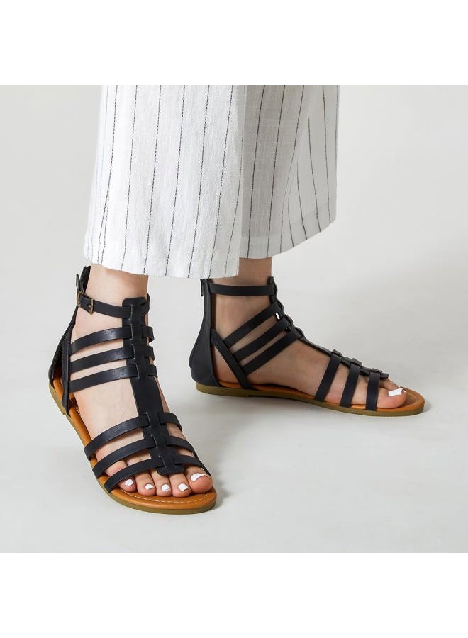 Trary Women's Sandal, Comfortable Gladiator Sandals Ankle Strap Flats Sandalias Para Mujer Beach Sandals Wide Width Open Toe Cross Strappy Sandals for Women Dressy Summer - Image 5