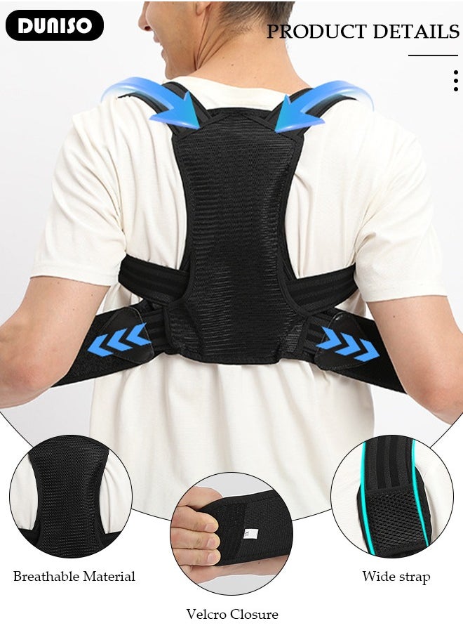 DUNISO Back Brace, Posture Corrector for Women and Men, Back Support Straightener, Upper Back Brace Posture Trainer for Body Correction and Neck and Shoulder, Relieves pain, Straightens the Back  - Image 2