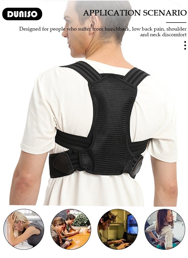 DUNISO Back Brace, Posture Corrector for Women and Men, Back Support Straightener, Upper Back Brace Posture Trainer for Body Correction and Neck and Shoulder, Relieves pain, Straightens the Back  - Image 3
