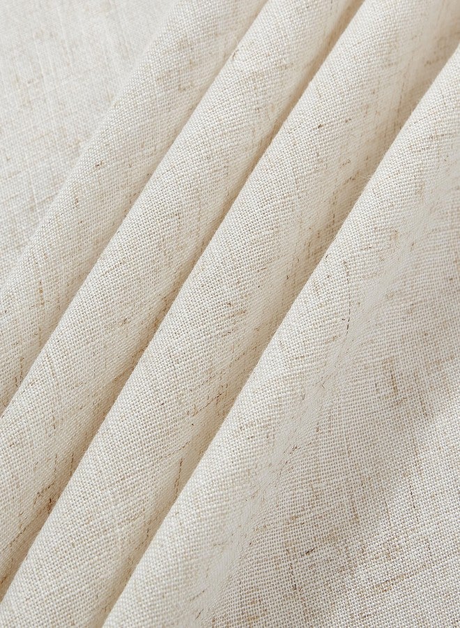 لورا أشلي مفرش طاولة فاخر من مزيج الكتان من لورا آشلي دوثان، مناسب للمناسبات الرسمية، والأعياد، وحفلات الزفاف، والحفلات، مقاس 60 × 144 بوصة، لون بيج. - Image 4