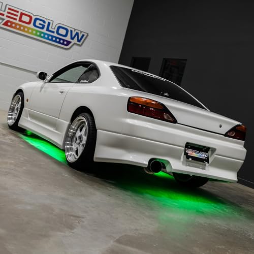 LEDGlow 4pc Green Flexible Car Slimline LED Underbody Underglow Accent Neon Lighting Kit - 4 Unique Patterns - Water Resistant, Low Profile Tubes - Includes Control Box & Remote - Image 5
