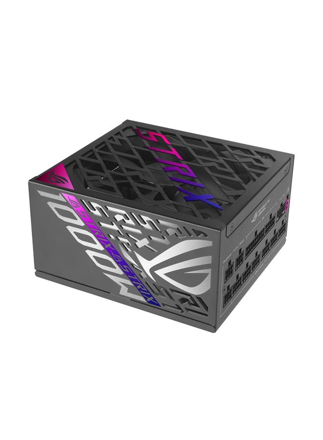 ASUS ROG Strix 1000W Platinum ATX Power Supply, 80 Plus Platinum Efficiency, Active PFC, ATX 3.1, GaN MOSFET, 120,000+ Hours MTBF, 0dB Fan Technology, Overload Protection, PCI-E Gen 5 16-Pin, 6x SATA, 4x PCI-E 6+2-Pin, Dual 4+4-Pin CPU Cables, ROHS Compliant, A+ Noise Certification 90YE00W1-B0NA00 Black - Image 1