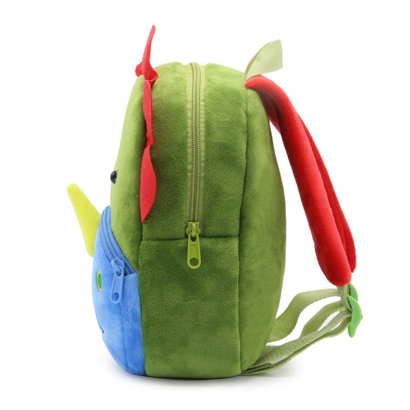 Plush Kids Backpack, Dinosaur Animal Design, Soft Lightweight School Bag for Toddlers and Preschool Kids - Image 3