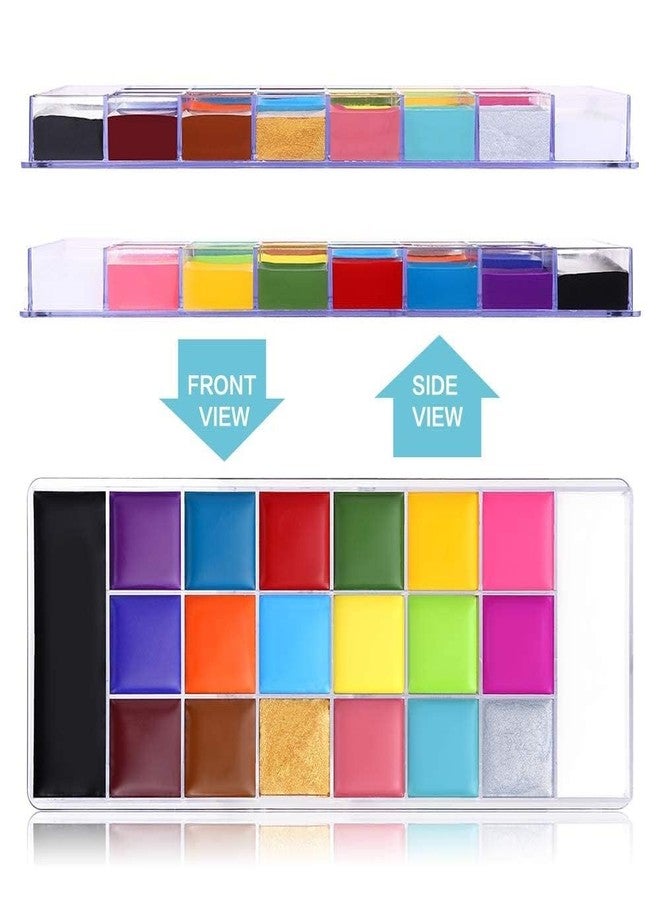 53 Arts Face Paint Palette with 20 Colors - Watercolor Body Paint Kit Non-Toxic & Safe for Kids and Adults | Professional Face Painting Set for Parties, Festivals & Art (Pack of 1) - Image 4