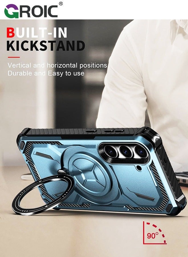 GROIC For Samsung Galaxy S24 Plus 6.6 Inch Case with Kickstand Drop Phone 360° Rotate Magnetic Ring Stand for - Image 4