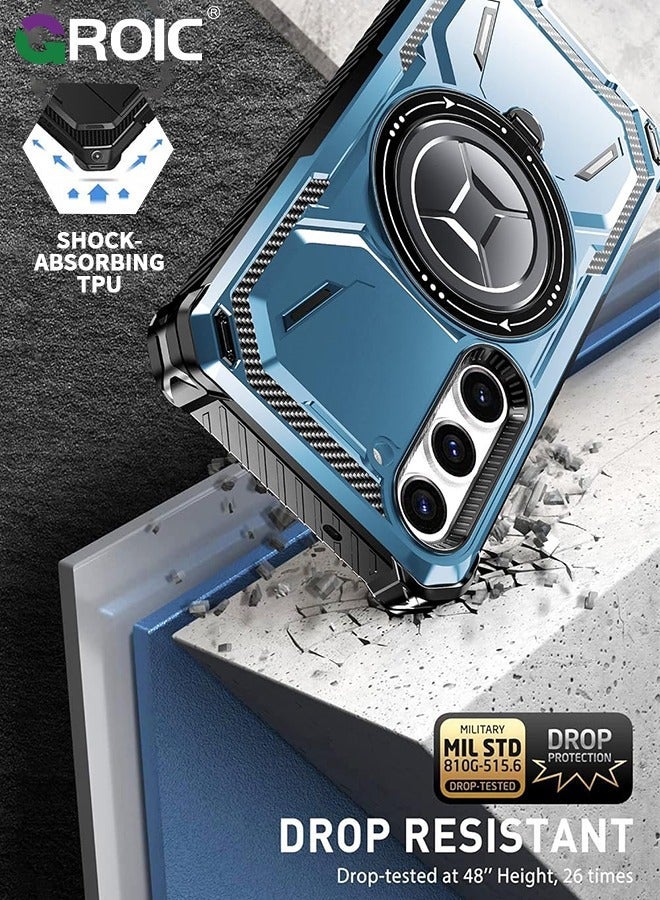 GROIC For Samsung Galaxy S24 Plus 6.6 Inch Case with Kickstand Drop Phone 360° Rotate Magnetic Ring Stand for - Image 5