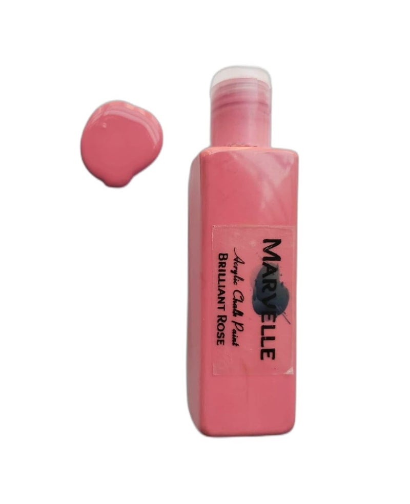GREENARTZ MARVELLE 100ml Chalk Acrylic Paints (Brilliant Rose Pink) for glass artwork decor lippan art wood furniture walls canvas | Non toxic | Matte finish - Image 1