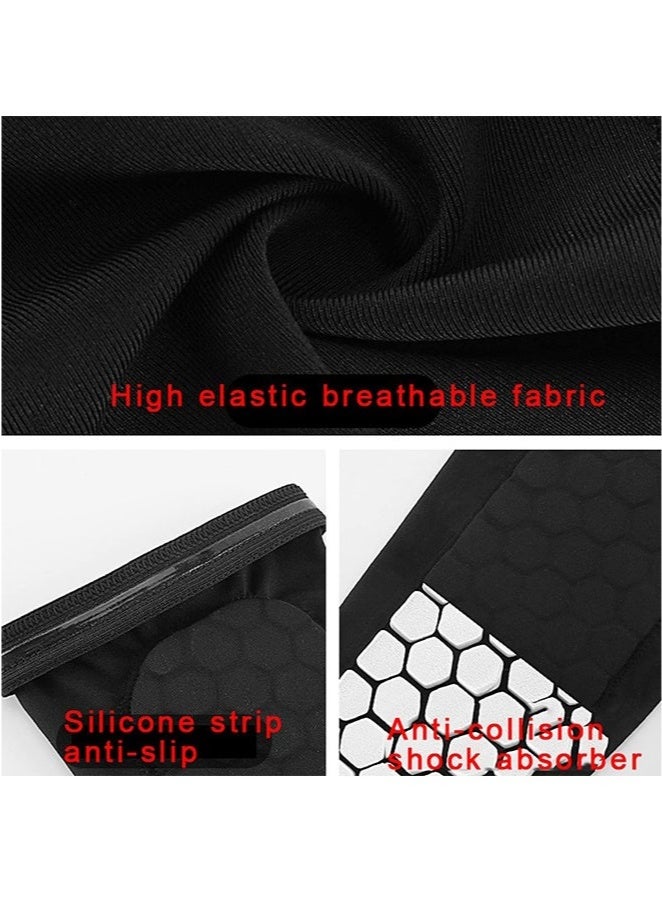 Generic 1 Pair Soccer Shin Guards, Football Shin Guard Socks Sleeves with Foam, Calf Compression Sleeve Honeycomb Pads, Child Calf Protective Gear Soccer Equipment, Shin Pads for Kids Youth Adult, Black L  - Image 5