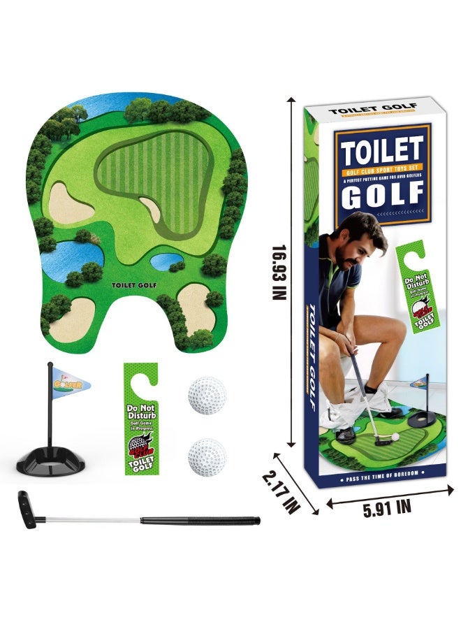 Toilet Golf Mini Set Mens Golf Toy Fun Indoor Leisure Sports Bathroom Golf Practice Gag Gift - Image 2
