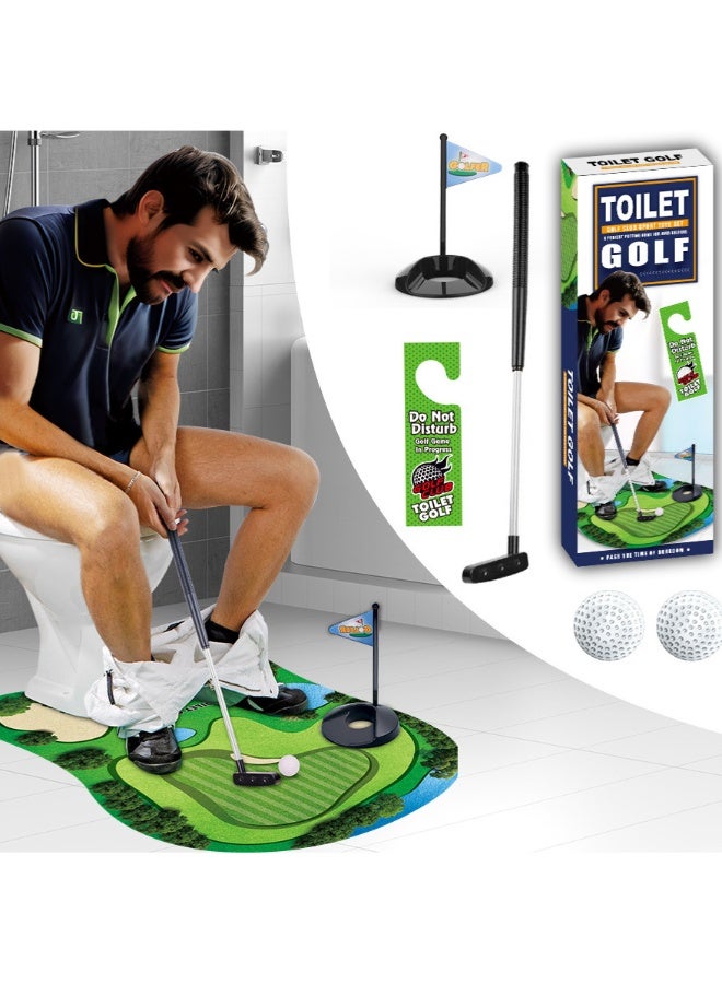 Toilet Golf Mini Set Mens Golf Toy Fun Indoor Leisure Sports Bathroom Golf Practice Gag Gift - Image 3