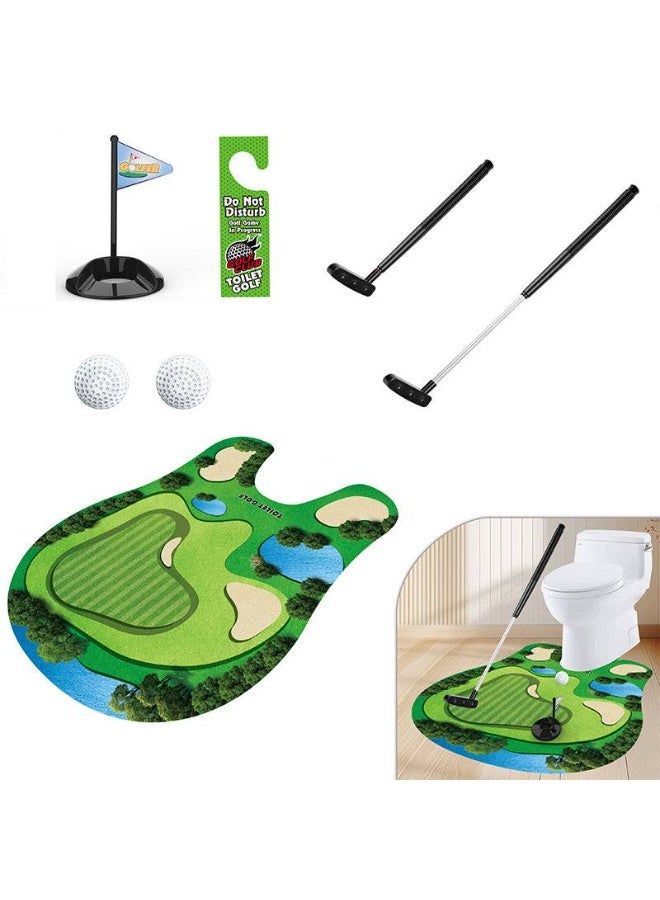 Toilet Golf Mini Set Mens Golf Toy Fun Indoor Leisure Sports Bathroom Golf Practice Gag Gift - Image 1