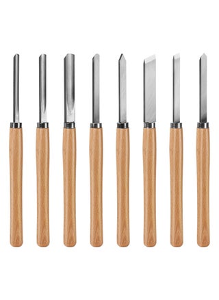 HAUTMEC Professional Wood Turning Chisel 8 pcs Set, Lathe Chisel Set with 2 Skew 1 Spear Point 1 Parting 1 Round Nose & 3 Gouge Tools for Beginners, Hobbyists and Professionals HT0237-WW - pzsku/ZE3FB8F7863A82A74973EZ/45/1749374271/191bcf57-08c9-4d0f-ac12-ebaf20427e28
