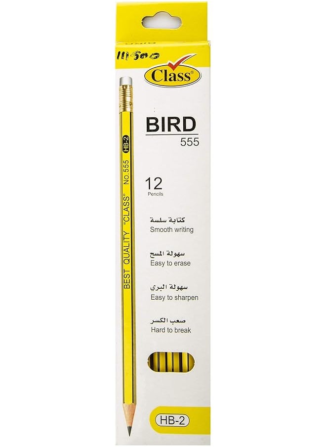 class Bird Pencils 555 2 Hb 12 Piece  - Image 1