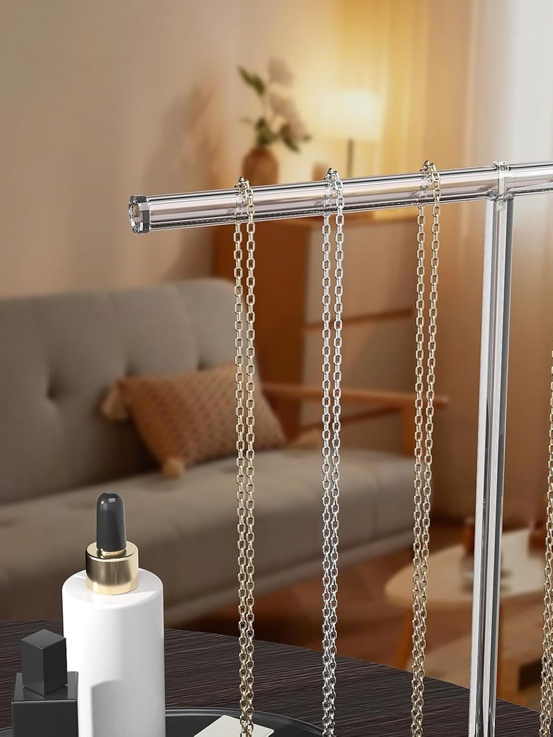 ARS Acrylic Jewelry Necklace Organizer Holder for Women, Bracelet Display Stand for Vendors, Clear Storage Hanger for Small Necklace, Jewelry Hanging Tree Stand for Selling - Image 5